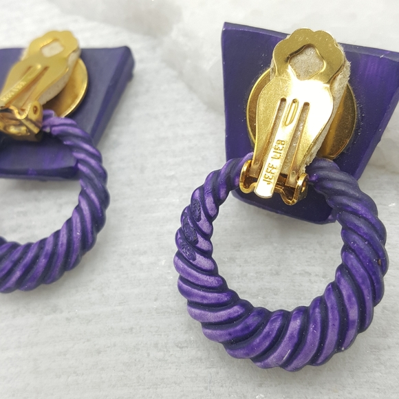 🎉🎉HOST PICK🎉🎉Jeff Lieb Purple Interchangeable Earrings - Picture 7 of 9